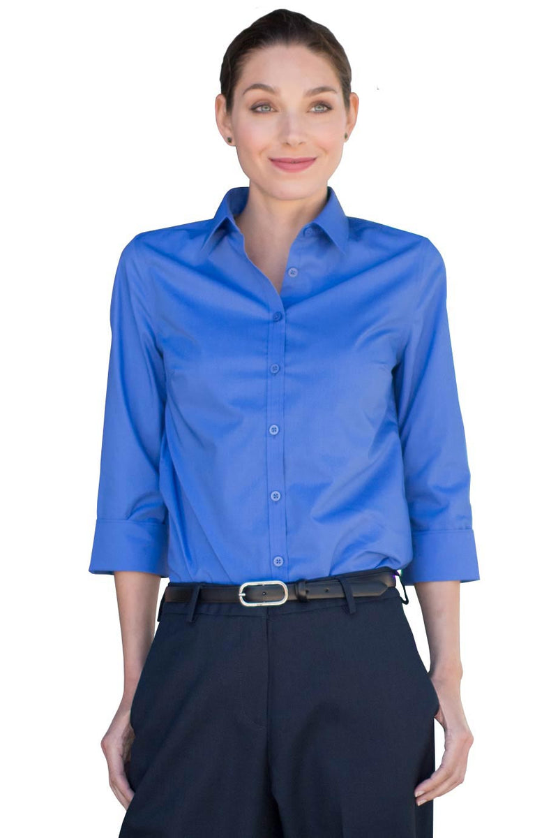 Edwards Garment [5317] Comfort Stretch Broadcloth Blouse. Live Chat For Bulk Discounts.