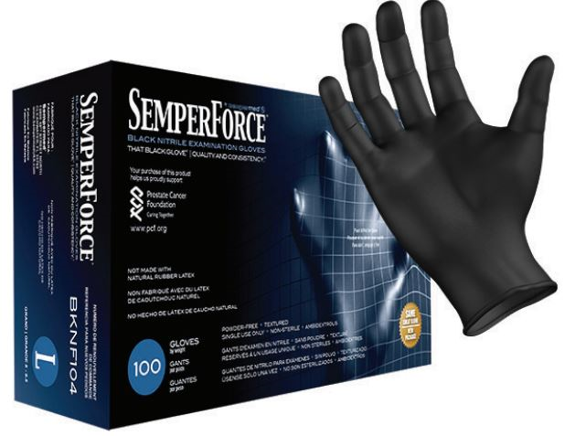 SemperForce [BKNF] Black Nitrile 5 Mil Powder Free Exam Gloves (Case of 1000). Free Shipping. Live Char for Bulk Discount Codes.