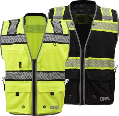 GSS Safety [1511/1513] ONYX CLASS 2 SURVEYOR'S SAFETY VEST. Live Chat for Bulk Discounts.