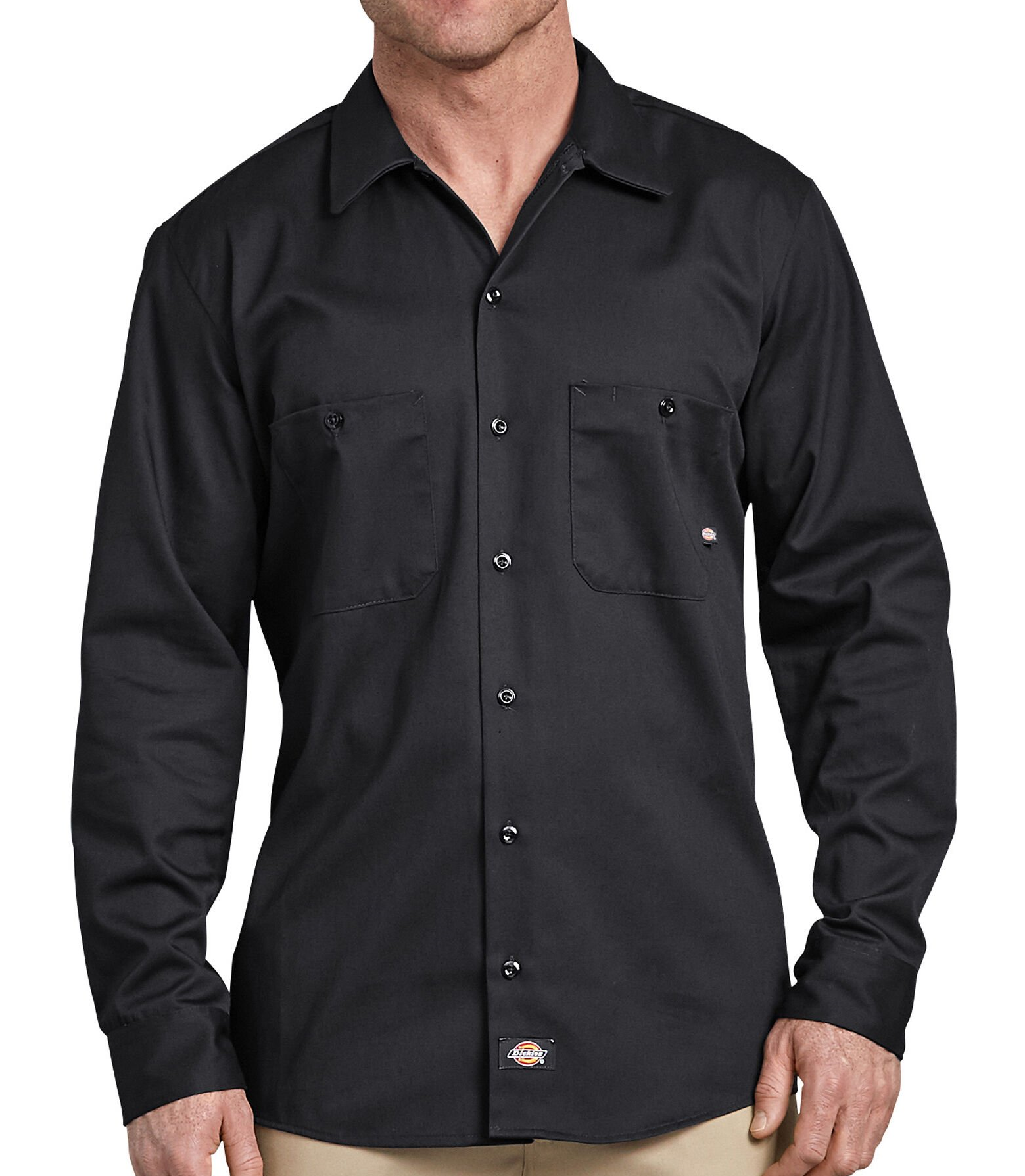 Dickies [L307] Industrial Cotton Long Sleeve Work Shirt. Live Chat For