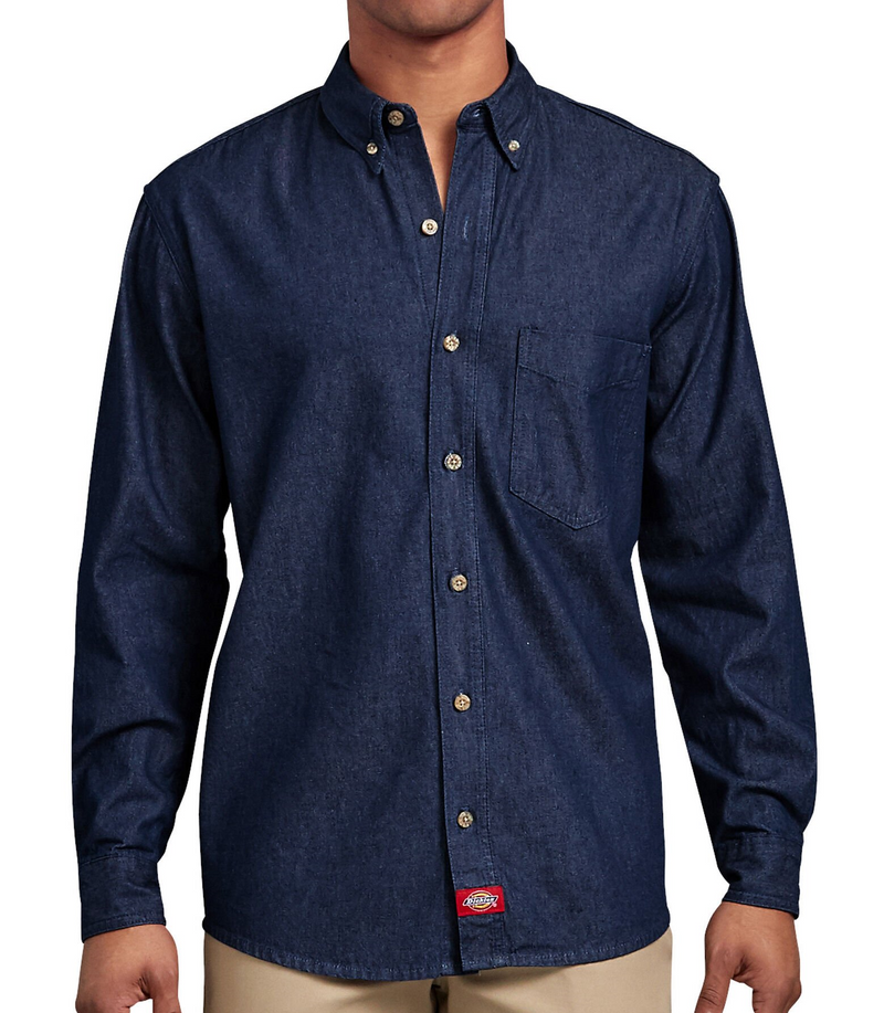 Dickies [WL30] Denim Long Sleeve Work Shirt. Live Chat For Bulk Discounts.