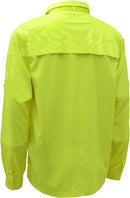 GSS Safety [7507] Non-ANSI New Designed Lightweight Rip Stop Bottom Down Shirt w/SPF 50+ Lime.  Live Chat for Bulk Discounts.