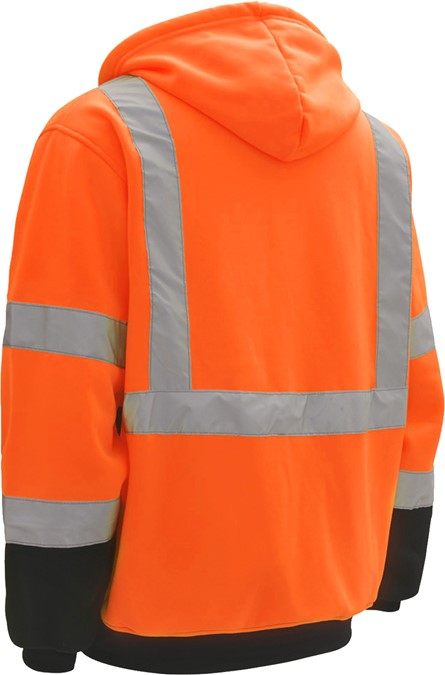 GSS Safety [7002] Hi Vis Class 3 Pullover Fleece Sweatshirt with Black Bottom - Orange. Live Chat for Bulk Discounts.