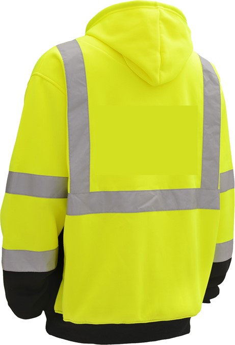 GSS Safety [7001] Hi Vis Class 3 Pullover Fleece Sweatshirt with Black Bottom - Lime. Live Chat for Bulk Discounts.