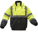 GSS Safety [8003] Class 3 3-IN-1 Waterproof Bomber with New Removable Fleece - Lime with Black Bottom.  Live Chat for Bulk Discounts.