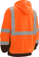 GSS Safety [7004] Class 3 Hi Vis Zipper Front Hooded Sweatshirt with Black Bottom - Orange. Live Chat for Bulk Discounts.