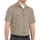 Red Kap [SP24] Short Sleeve Geometric Micro-Check Work Shirt. Live Chat for Bulk Discounts.