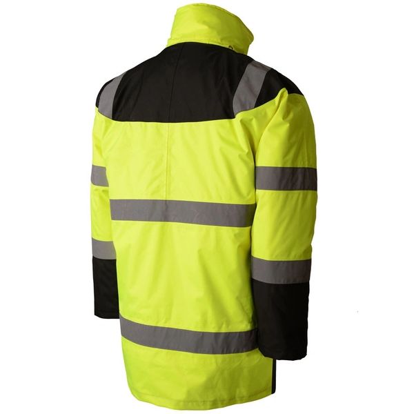 GSS Safety [8501] Class 3 Waterproof Fleece-Lined Parka Jacket - Lime with Black Bottom. Live Chat for Bulk Discounts.