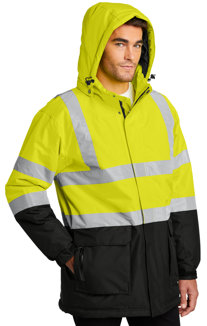 Port Authority [J799S] ANSI 107 Class 3 Safety Heavyweight Parka. Live Chat For Bulk Discounts.
