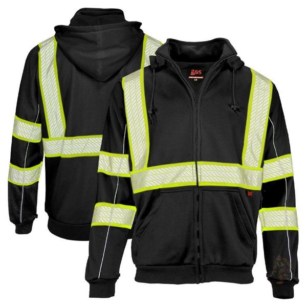GSS Safety [7511/7513] Class Hi Vis ONYX Full Zip Hooded Sweatshirt