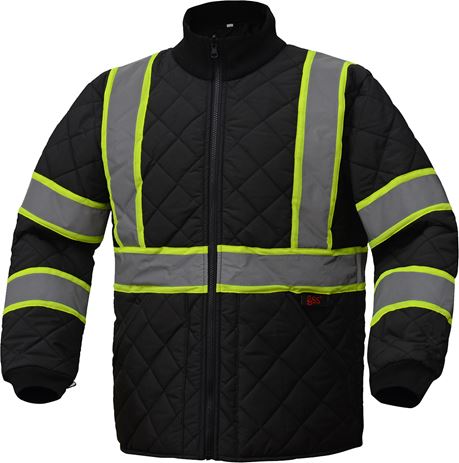 GSS Safety [8007] Class 3 Two Tone Quilted Jacket-Lime. Live Chat for Bulk Discounts.