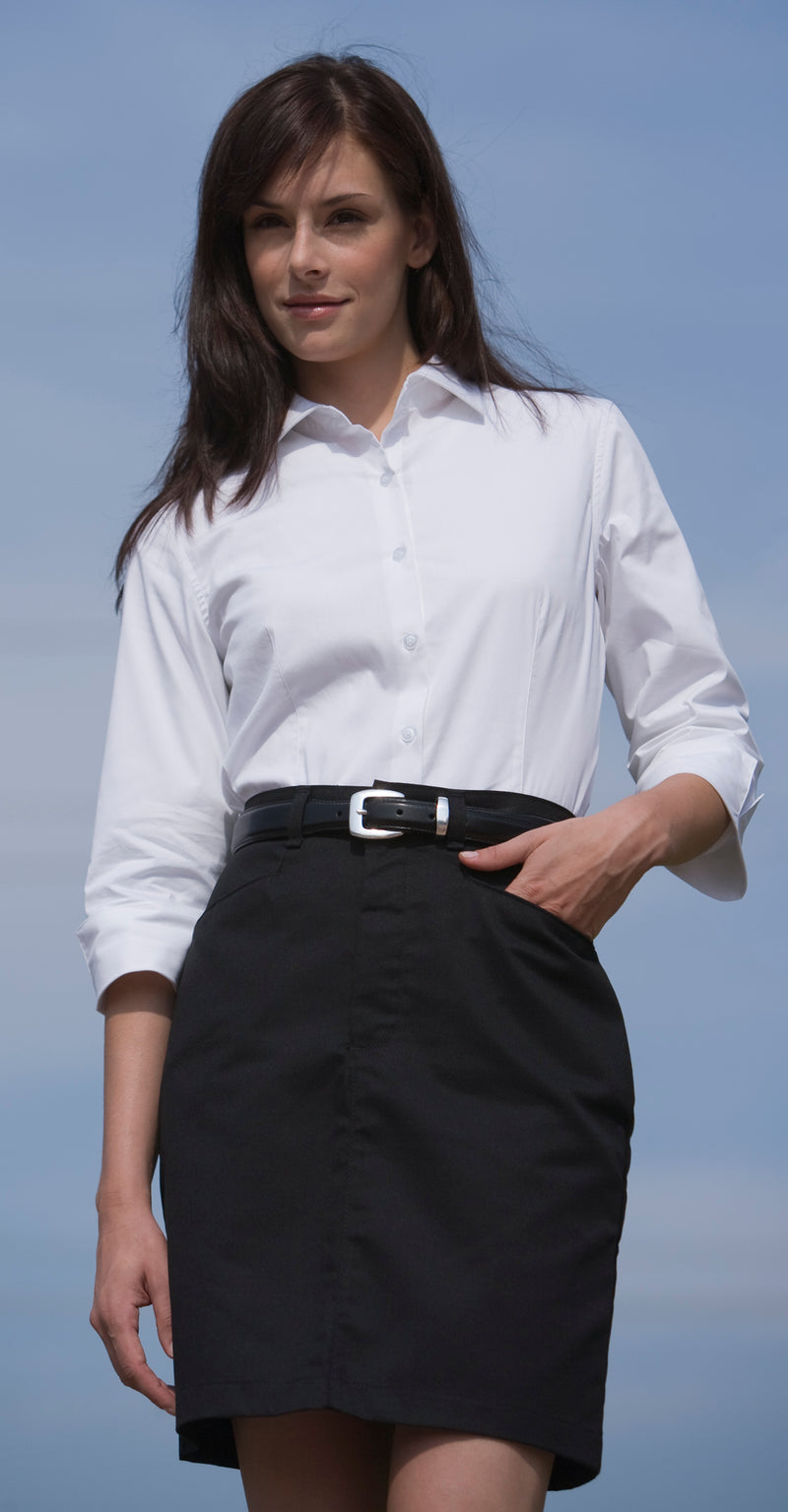 Edwards Garment [5033] Stretch Broadcloth Blouse. Live Chat For Bulk Discounts.