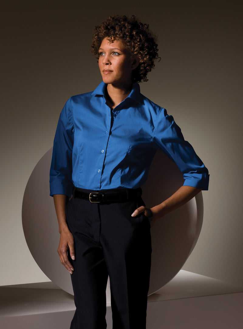 Edwards Garment [5033] Stretch Broadcloth Blouse. Live Chat For Bulk Discounts.