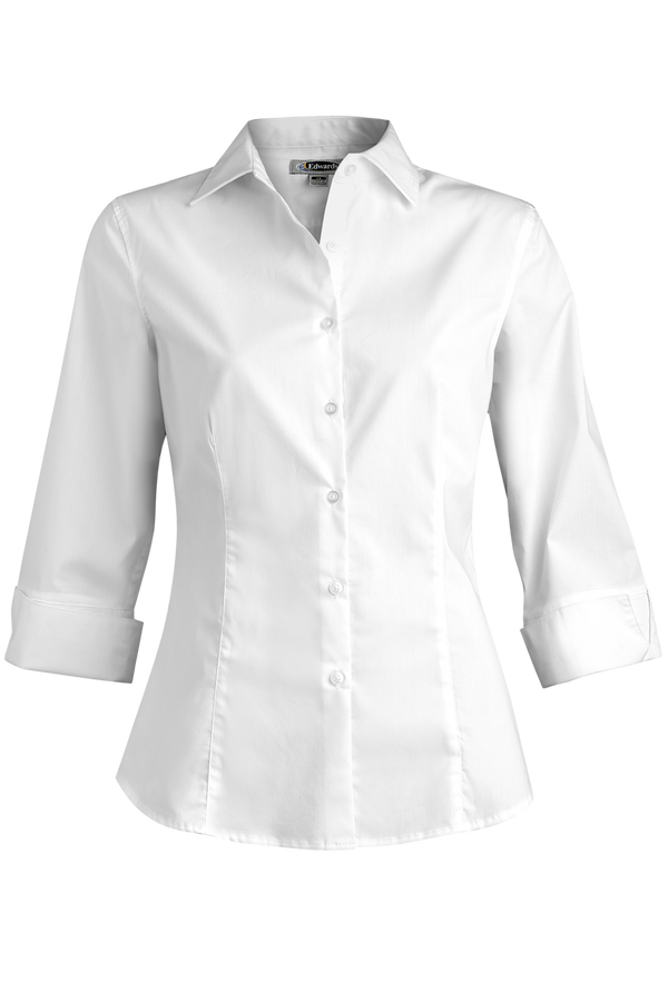 Edwards Garment [5033] Stretch Broadcloth Blouse. Live Chat For Bulk Discounts.