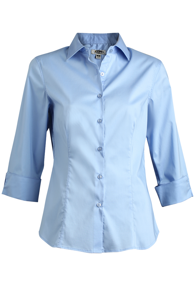 Edwards Garment [5033] Stretch Broadcloth Blouse. Live Chat For Bulk Discounts.