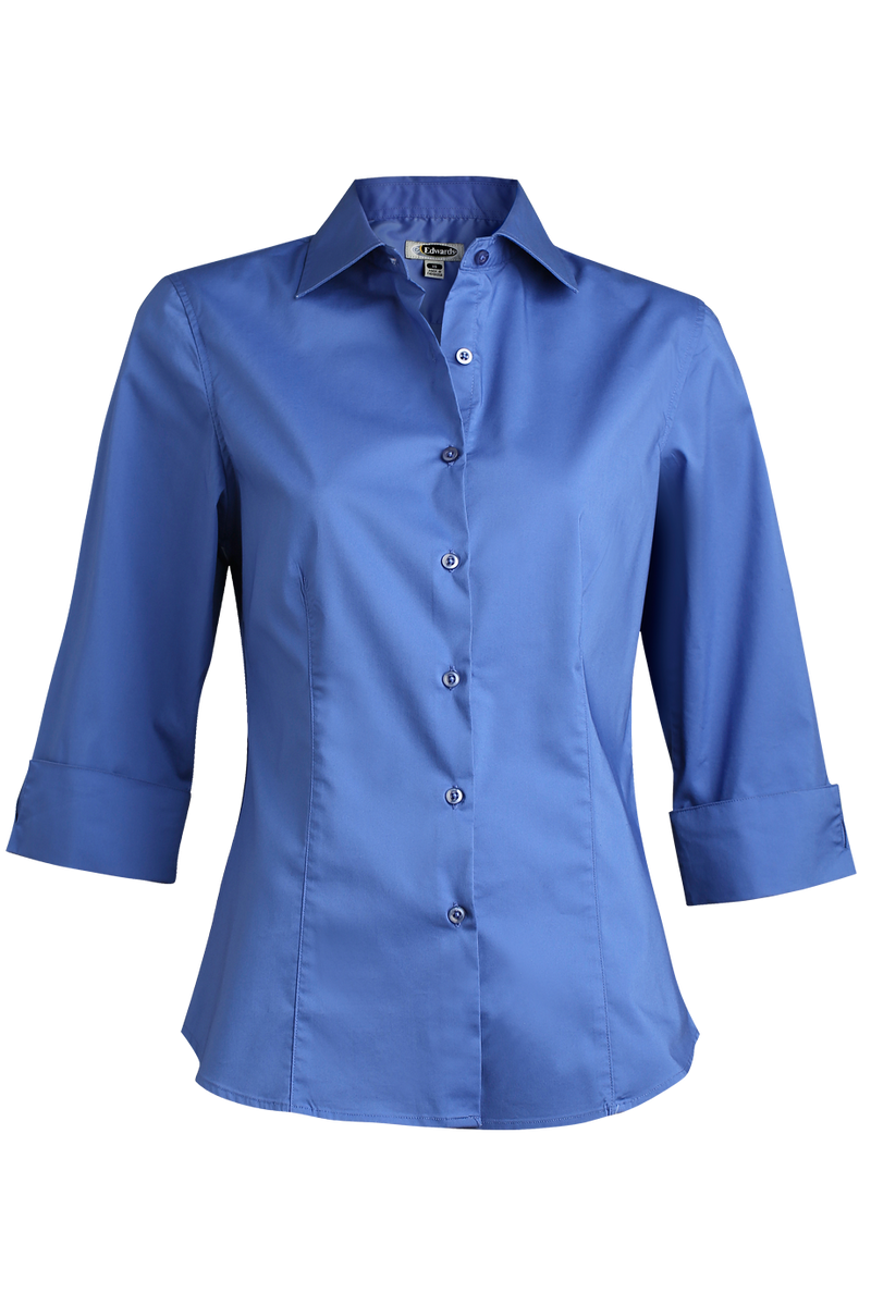 Edwards Garment [5033] Stretch Broadcloth Blouse. Live Chat For Bulk Discounts.