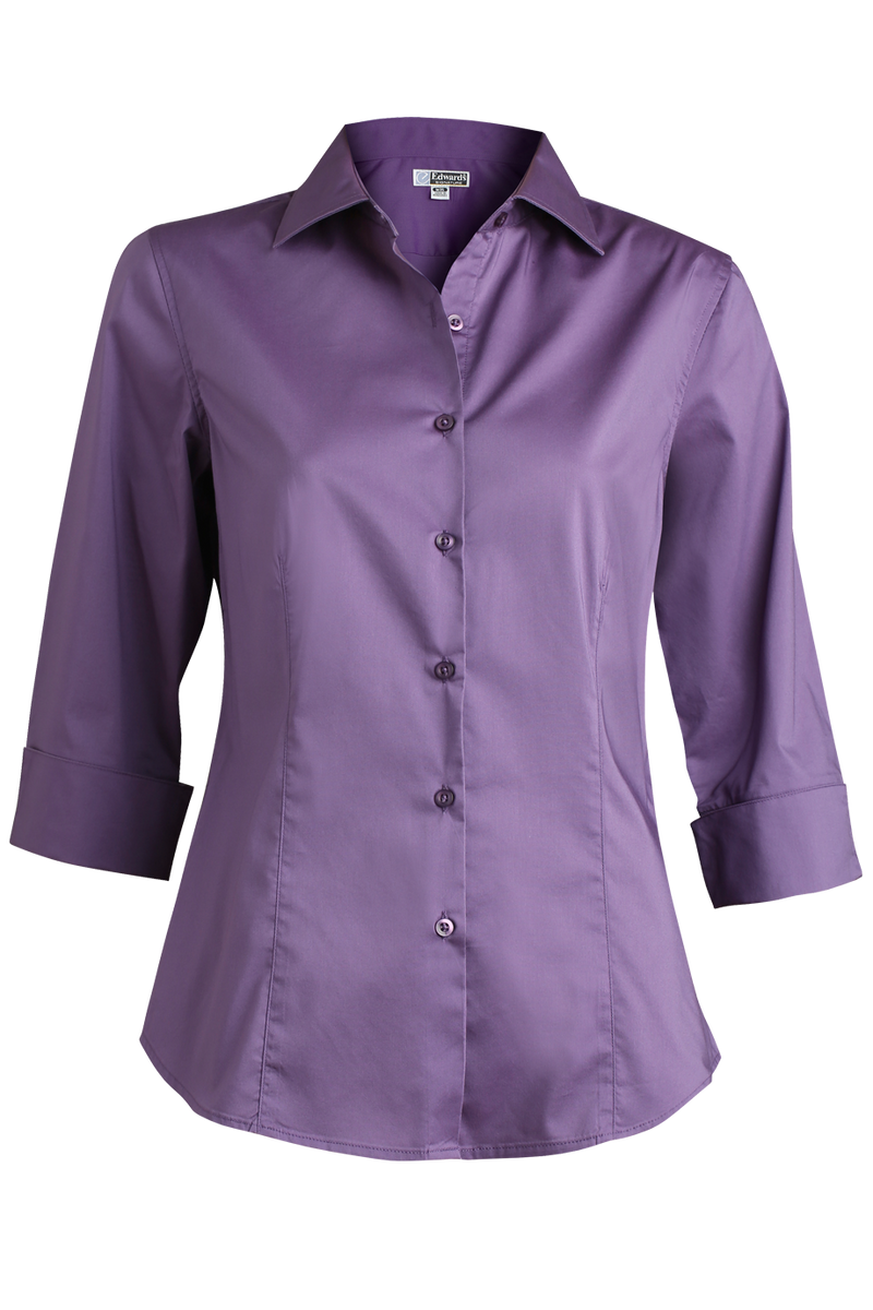 Edwards Garment [5033] Stretch Broadcloth Blouse. Live Chat For Bulk Discounts.