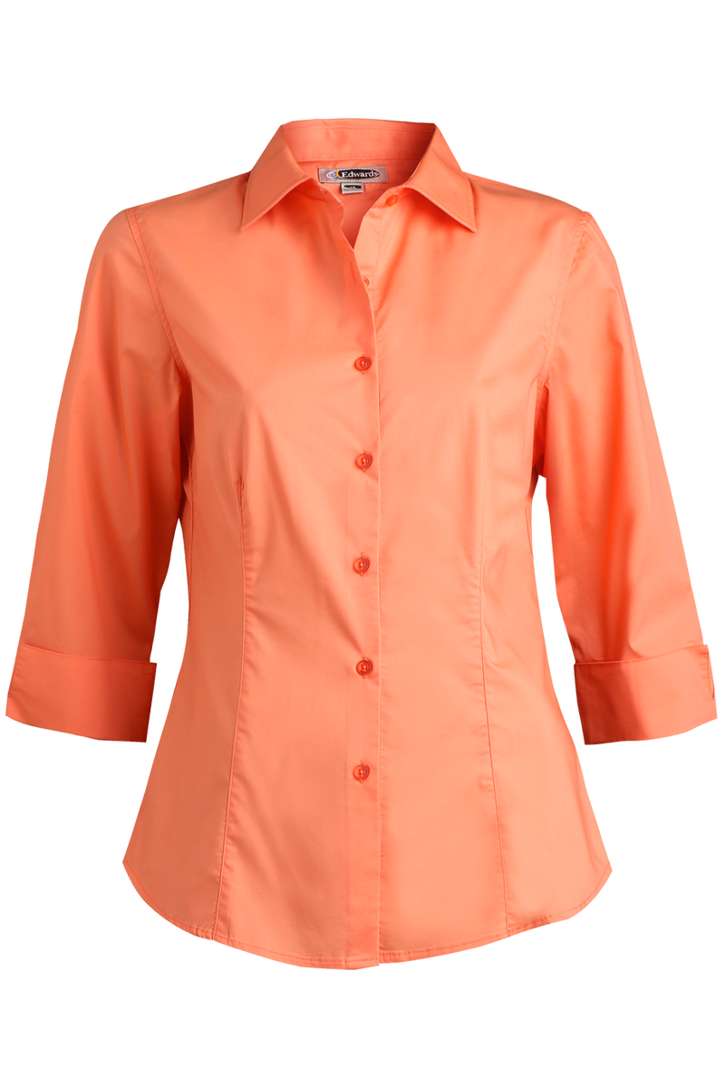 Edwards Garment [5033] Stretch Broadcloth Blouse. Live Chat For Bulk Discounts.