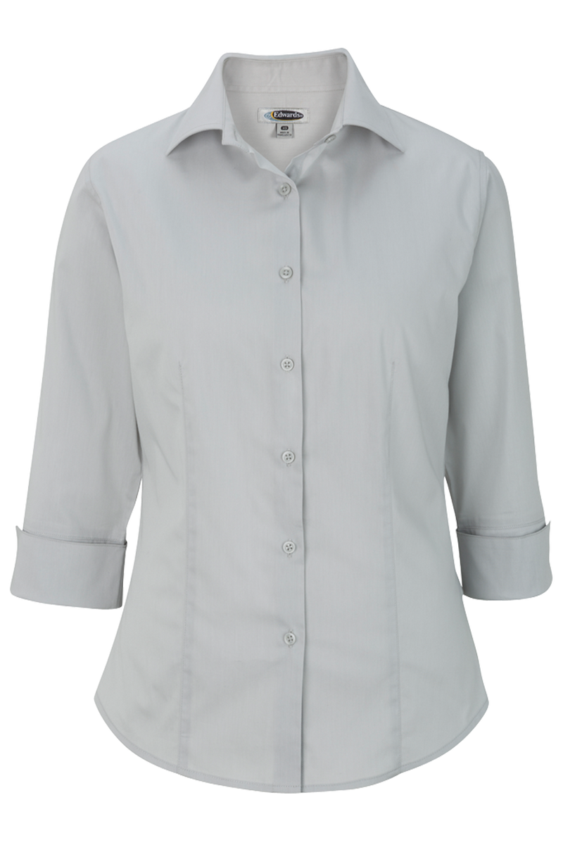 Edwards Garment [5033] Stretch Broadcloth Blouse. Live Chat For Bulk Discounts.