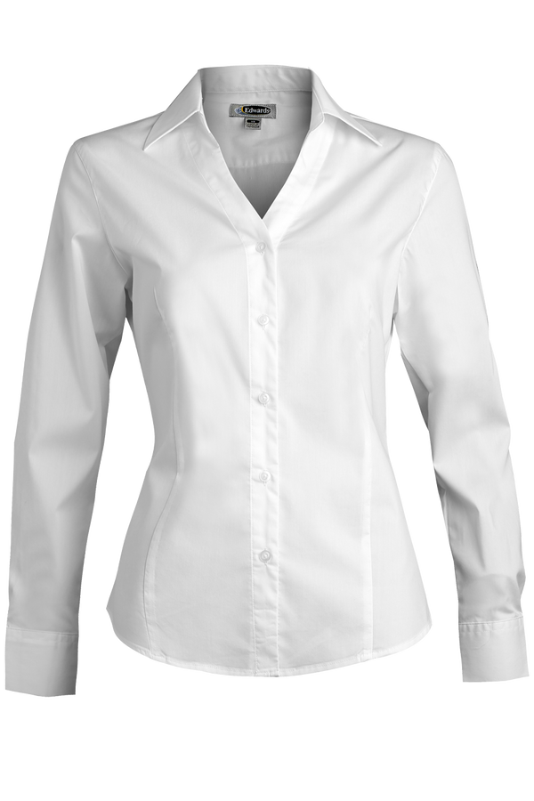 Edwards Garment [5034] Stretch Broadcloth Blouse. Live Chat For Bulk Discounts.