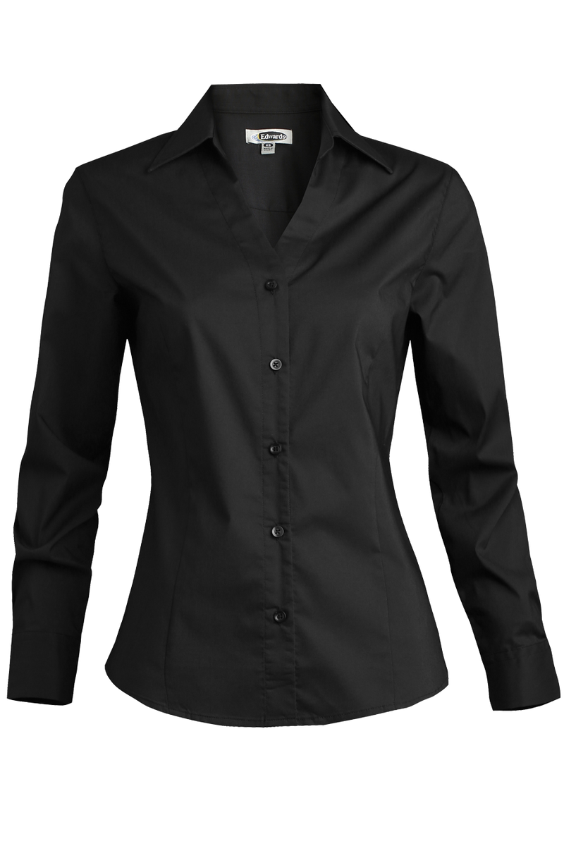 Edwards Garment [5034] Stretch Broadcloth Blouse. Live Chat For Bulk Discounts.