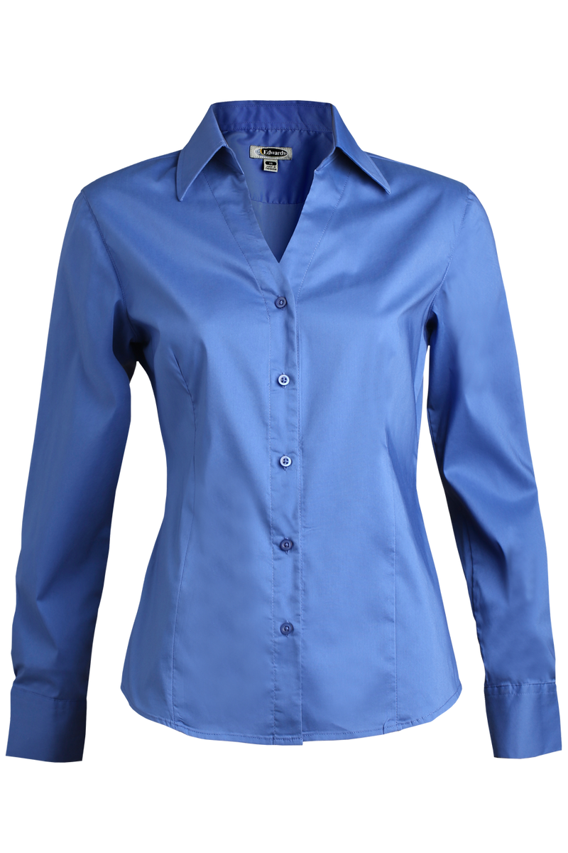 Edwards Garment [5034] Stretch Broadcloth Blouse. Live Chat For Bulk Discounts.