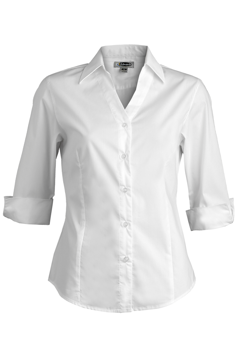 Edwards Garment [5045] Stretch Broadcloth Blouse. Live Chat For Bulk Discounts.