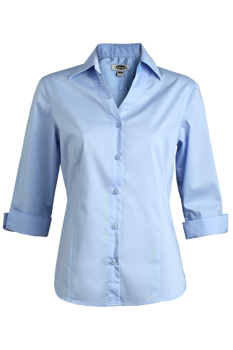 Edwards Garment [5045] Stretch Broadcloth Blouse. Live Chat For Bulk Discounts.