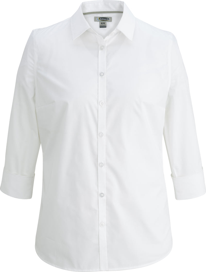 Edwards Garment [5317] Comfort Stretch Broadcloth Blouse. Live Chat For Bulk Discounts.