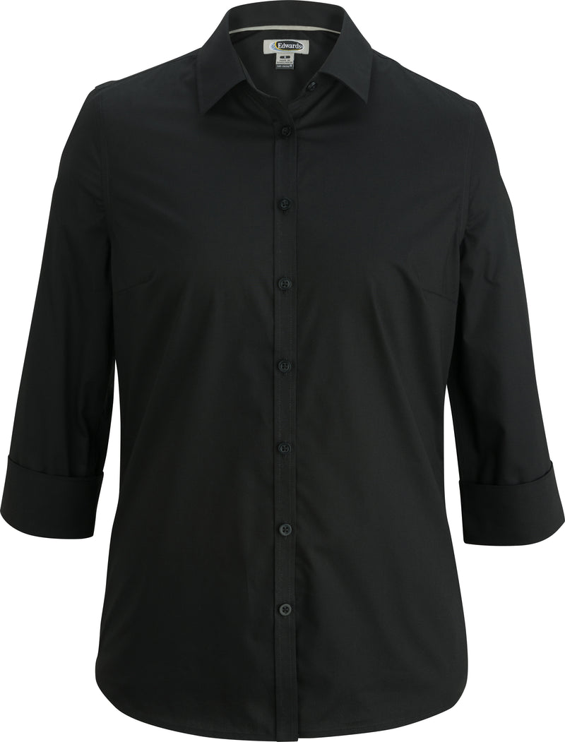 Edwards Garment [5317] Comfort Stretch Broadcloth Blouse. Live Chat For Bulk Discounts.