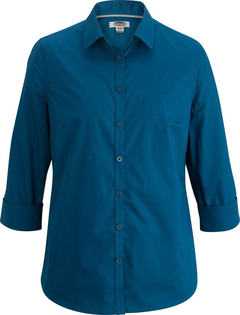 Edwards Garment [5317] Comfort Stretch Broadcloth Blouse. Live Chat For Bulk Discounts.