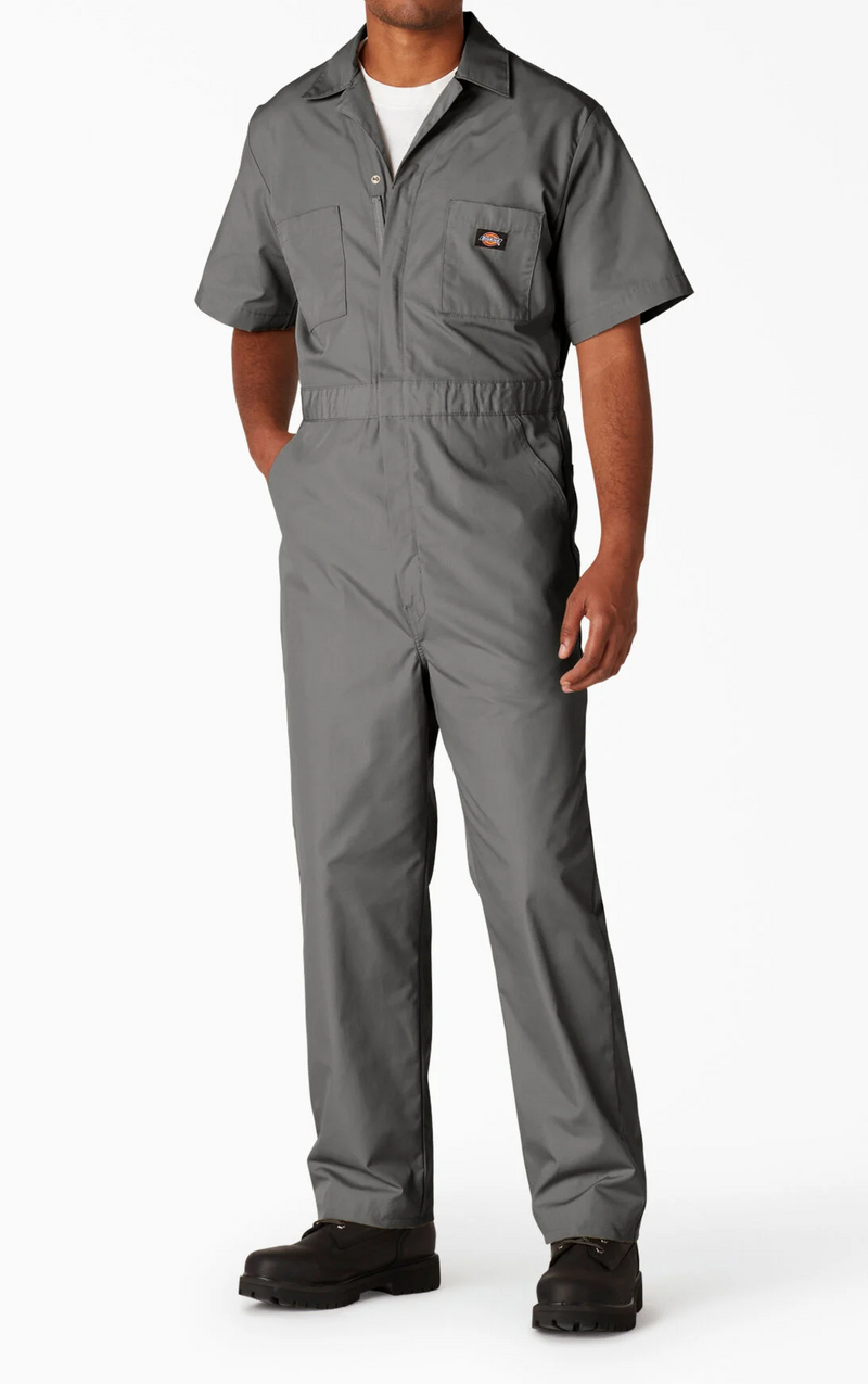 Dickies [3339] Grey Short Sleeve Coverall. Live Chat For Bulk Discounts.