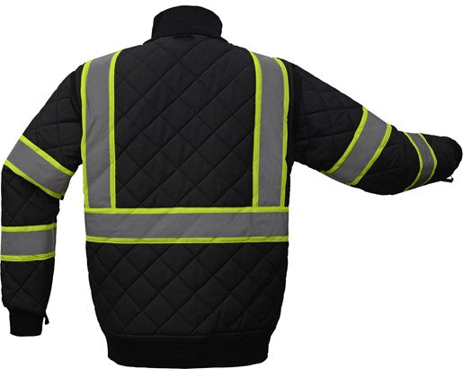 GSS Safety [8007] Class 3 Two Tone Quilted Jacket-Lime. Live Chat for Bulk Discounts.