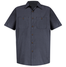 Red Kap [SP24] Short Sleeve Industrial Stripe Work Shirt. Live Chat for Bulk Discounts.