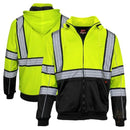 GSS Safety [7511/7513] Class 3 Hi Vis ONYX Full Zip Hooded Sweatshirt w/Segment Tape. Live Chat for Bulk Discounts.