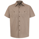 Red Kap [SP24] Short Sleeve Geometric Micro-Check Work Shirt. Live Chat for Bulk Discounts.