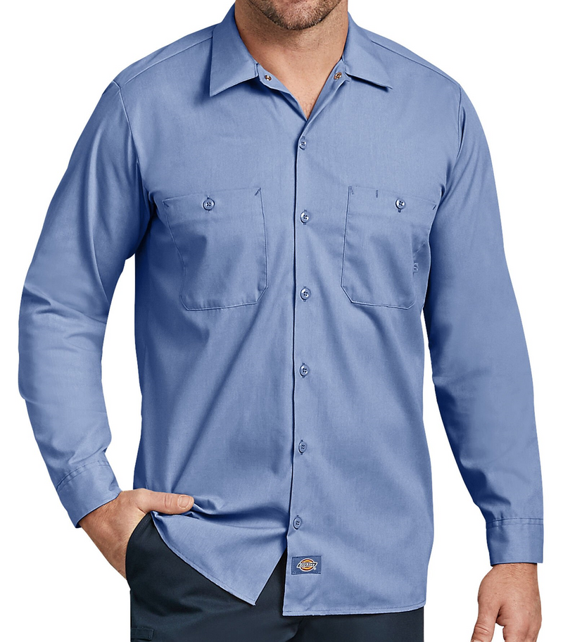 Dickies [L535] Long Sleeve Industrial Work Shirt. Available In All Colors. Live Chat For Bulk Discounts.