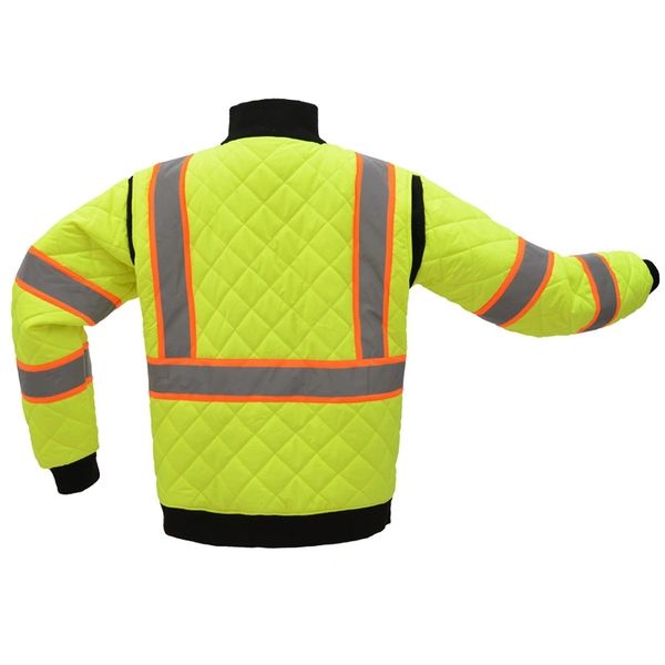 GSS Safety [8007] Class 3 Two Tone Quilted Jacket-Lime. Live Chat for Bulk Discounts.