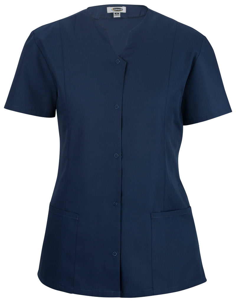 Edwards Garment [7889] Essential Snap-Front Housekeeping Smock. Live Chat For Bulk Discounts.