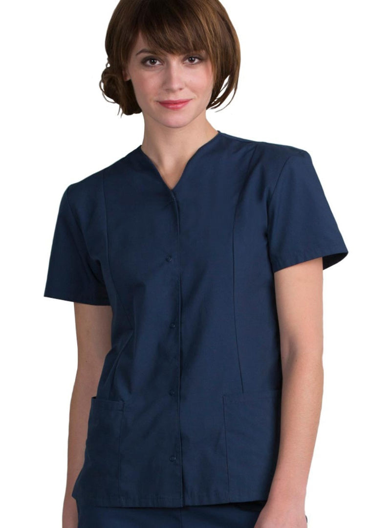 Edwards [7889] Ladies Essential Snap-Front Housekeeping Smock. Live Chat For Bulk Discounts.