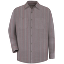 Red Kap [SP14] Long Sleeve Industrial Stripe Work Shirt. Live Chat for Bulk Discounts.