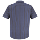 Red Kap [SP24] Short Sleeve Industrial Stripe Work Shirt. Live Chat for Bulk Discounts.