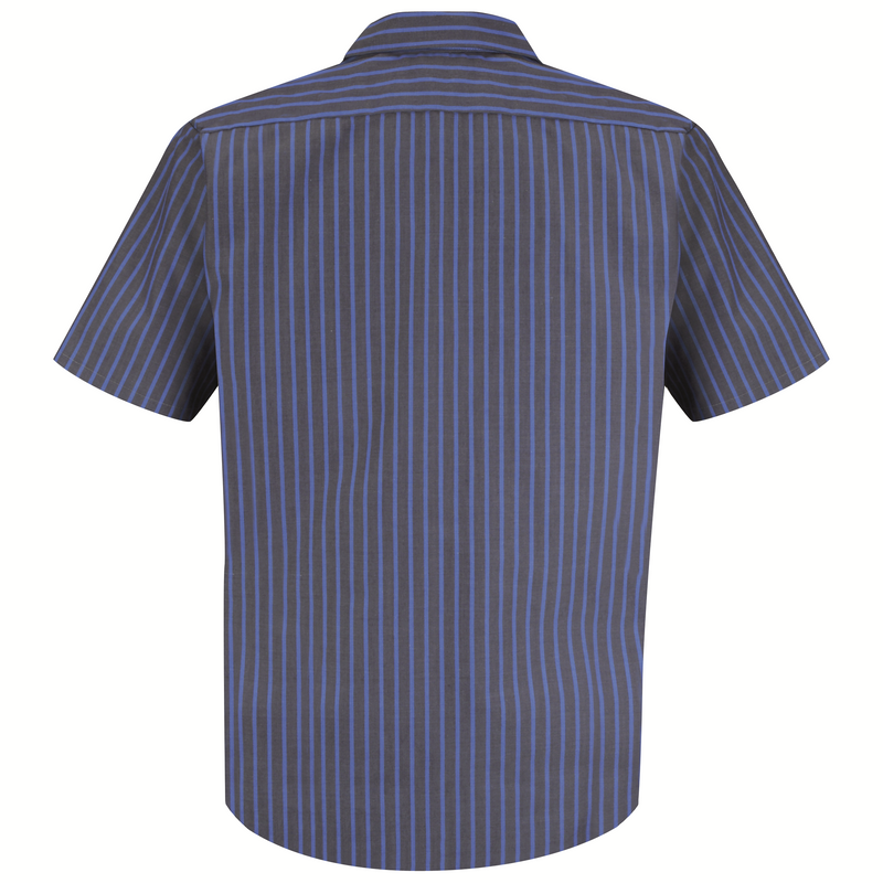 Red Kap [SP24] Short Sleeve Industrial Stripe Work Shirt. Live Chat for Bulk Discounts.