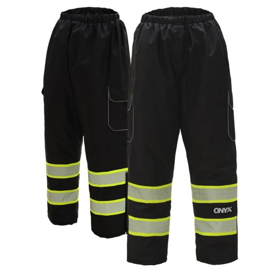 GSS Safety [8713] ONYX Ripstop Poly Filled Insulated Winter Pants w/Segment Tape - Black. Live Chat for Bulk Discounts.