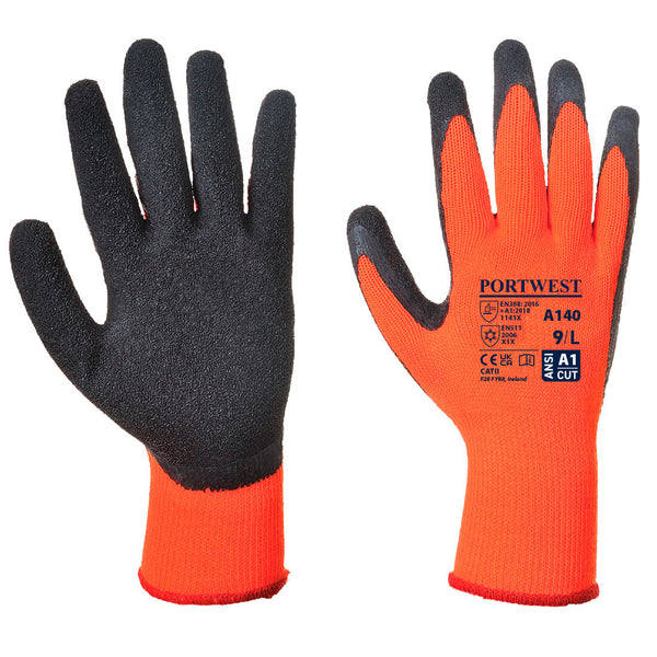 A140-Orange/Black.  Thermal Grip Glove.  Live Chat for Bulk Discounts