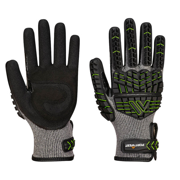 A755-Black/Green.  VHR15 Nitrile Foam Impact Glove.  Live Chat for Bulk Discounts