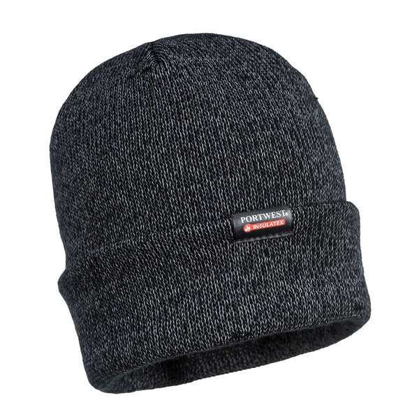 B026-Black.  Reflective Knit Hat, Insulatex Lined.  Live Chat for Bulk Discounts