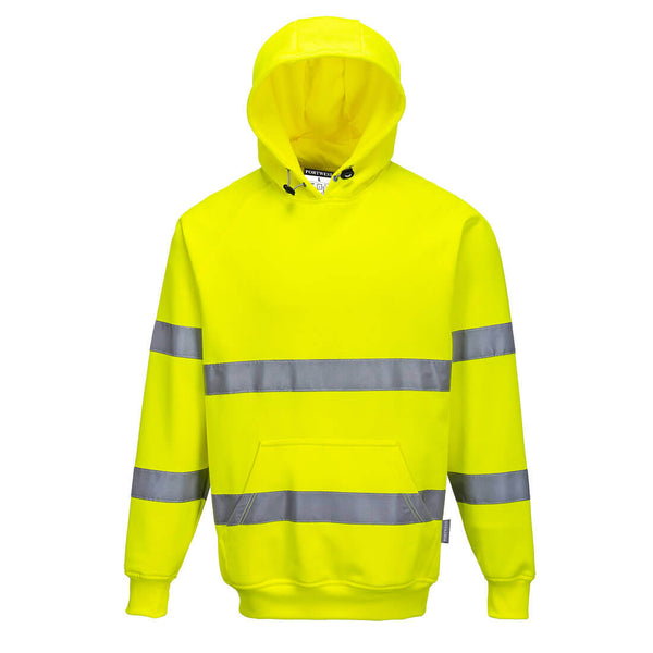 B304-Yellow.  Hi-Vis Hooded Sweatshirt.  Live Chat for Bulk Discounts