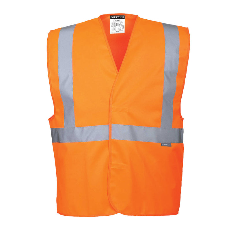 C472-Orange.  Hi-Vis One Band and Brace Vest.  Live Chat for Bulk Discounts