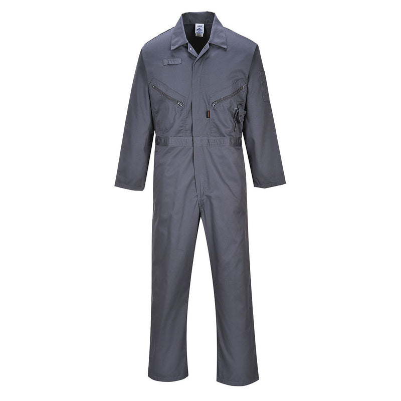 C813-Graphite Gray.  Liverpool Zipper Coverall.  Live Chat for Bulk Discounts